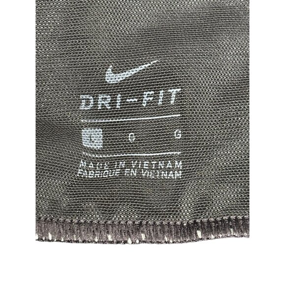 Nike Dri-Fit Gray & Black Sports Bra Size L Polyester Spandex Adjustable Straps - Picture 6 of 8